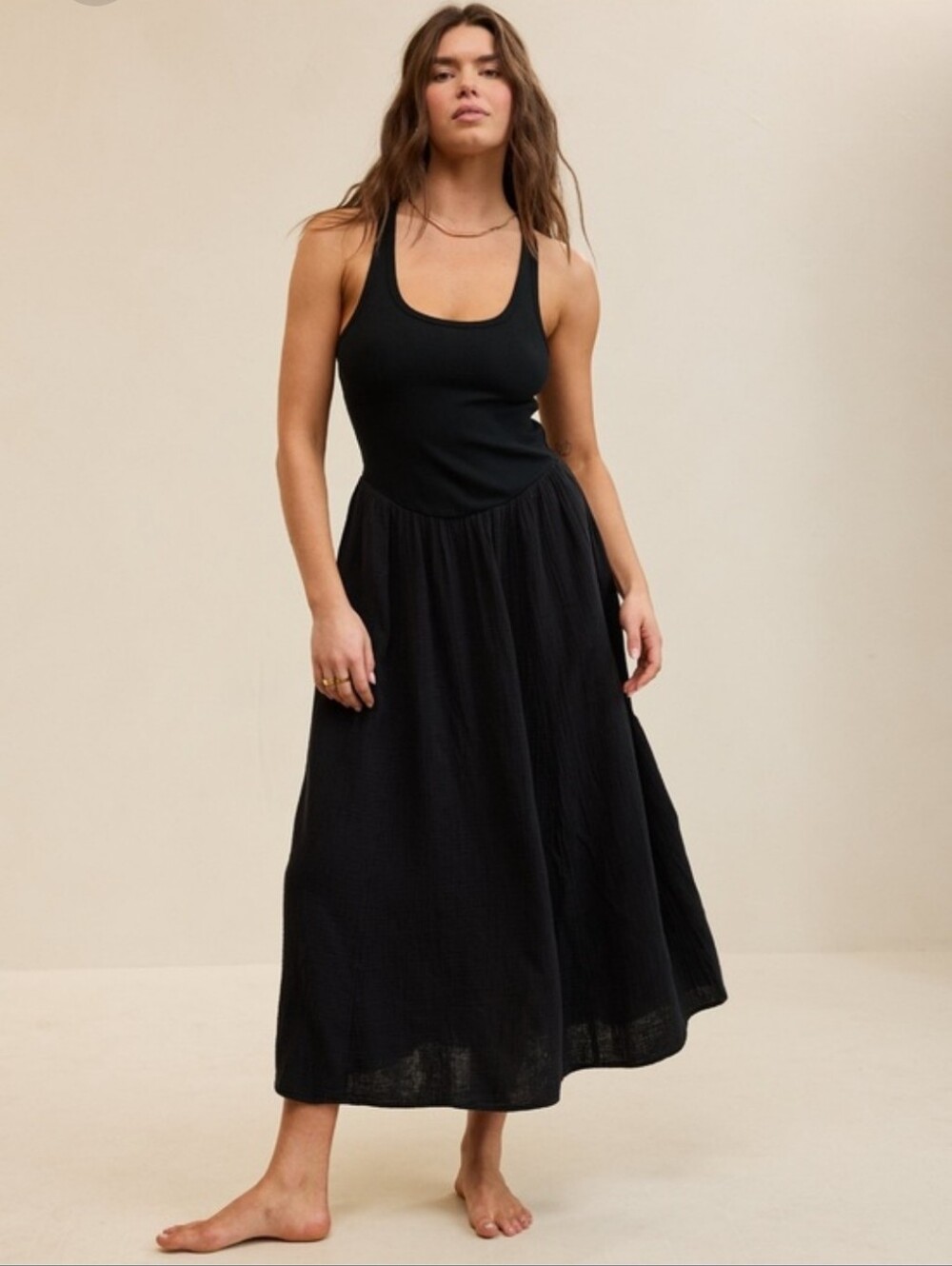 aerie At The Barre Black Criss Cross Back Dress - Picture 2 of 7